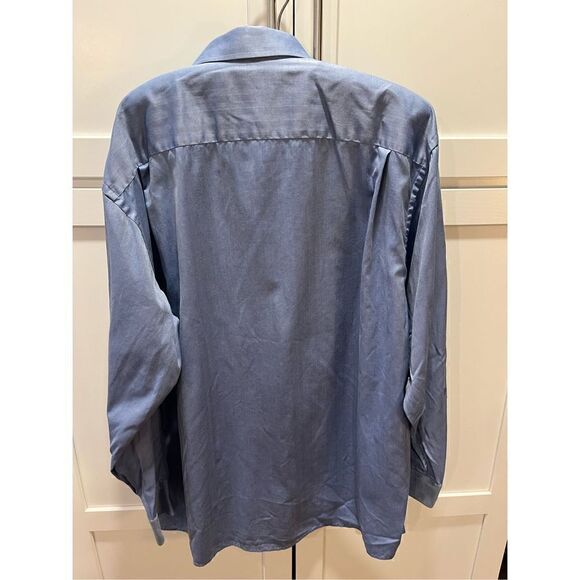 Eton Ganghester Men’s Luxury Blue Button Down Dress Shirt Sz 17.5 Work Office At - Picture 5 of 9